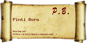 Pinti Bors névjegykártya